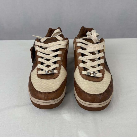 Reebok New York Yankees MLB Collaboration Low Top Sneakers Brown Cream Men's 9.5 - Picture 3 of 12
